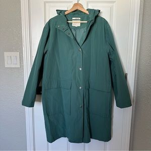 A New Day buttoned rain jacket with hoodie in XL.